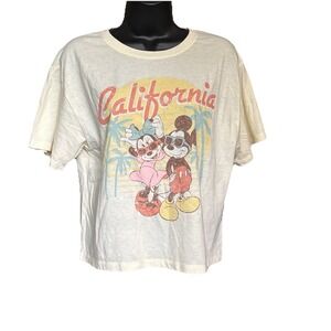Disney Vintage Styled Sz L Mickey T Shirt Short Sleeve Yellow California